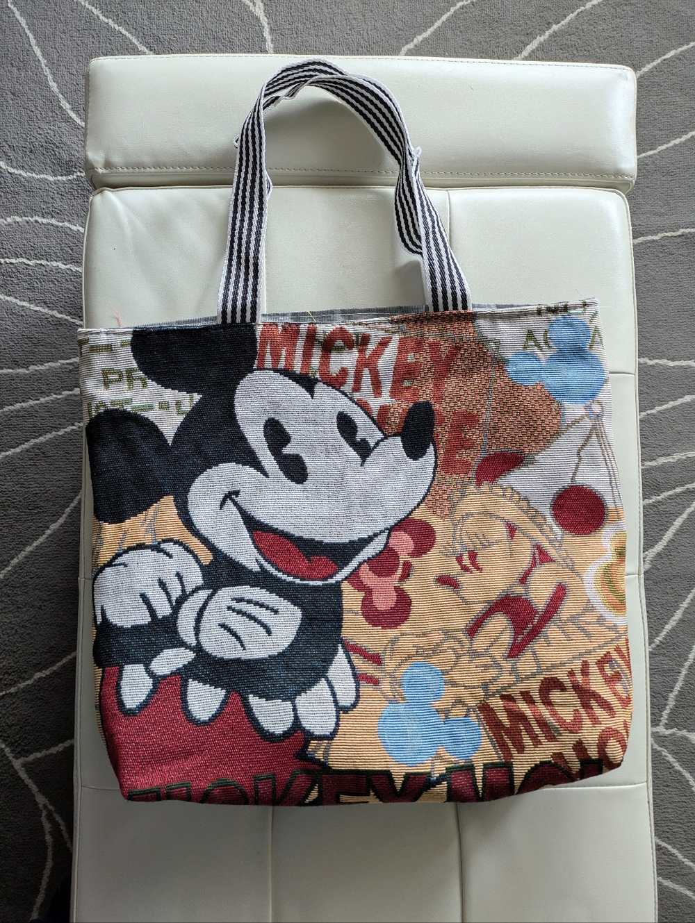 NWOT Mickey Mouse Tote Tapestry Needlepoint "Granny Core Style"